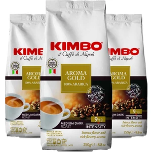 Aroma Gold %100 Arabica Çekirdek Kahve (250 Gr) (3'lü Set)
