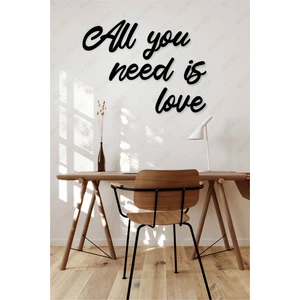 Diji Wood All You Need Is Love  Duvar Yazısı Dekoru Ahşap