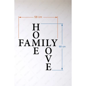 Diji Wood Home Family Love Duvar Yazısı Dekoru Ahşap