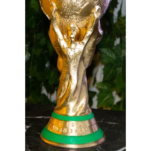36,5 cm Orjinal Boy Dünya Kupası Gold Kaplama Gerçek Boyut Messi Qatar Futbol