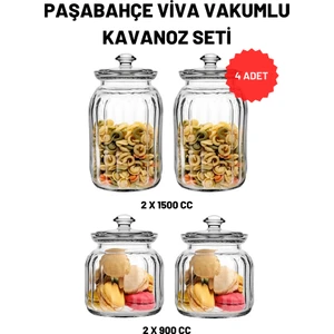 4 Lü Paşabahçe Viva Vakumlu Cam Kavanoz Seti