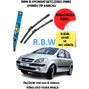Hyundai Getz (2002 - 2009) Hybrid Tip Kancalı Araca Özel Silecek Seti