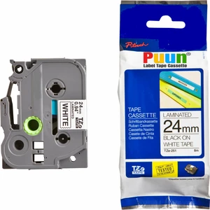 Brother P-Touch TZE-251 24MM x 8m Beyaz Üzerine Siyah Muadil Laminasyon Etiket Şeridi