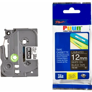 Brother P-Touch TZE-335 12MM x 8m Siyah Üzerine Beyaz  Muadil Laminasyon Etiket Şeridi