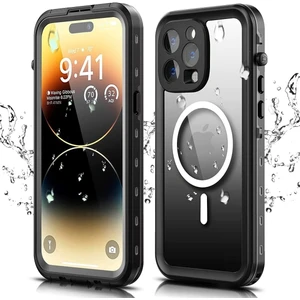 M.TK Moveteck Iphone 13 Pro Max Uyumlu Su Toz Geçirmez Magsafe Darbe Önleyici Ön ve Arkatam Koruma Kapak Waterproff Arazi ve Su Altı Çekim Için Kılıf