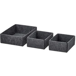IKEA 3 Adet Kutu Seti Gri Renk Meridyendukkan Çekmece Içi Düzenleme Kutusu Organizer