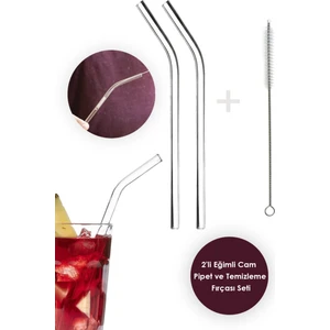 2'li Eğimli Cam Pipet Temizleme Fırçası 2 Adet Pipet