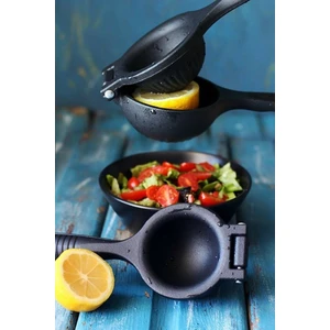Limon Sıkacağı Gerçek Döküm Kaliteli Paslanmaz Narenciye Sıkacağı Siyah Metal Pratik Limon Sıkacağı