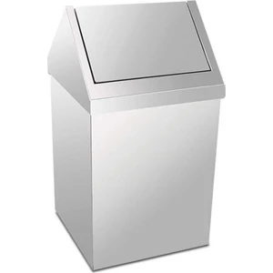 Krom Çatı Kapaklı Çöp Kovası 80 Lt PLX-3800-380