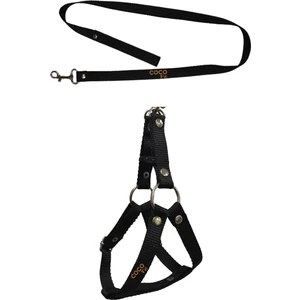 Coco Pet Köpek Göğüs Tasması Gezdirme Ipi Siyah