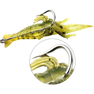10 Adet - 4 cm Jig Kancalı Silikon Yumuşak Sahte Karides