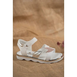 Termo Taban Yaprak Model Beyaz Kız Çocuk Sandalet