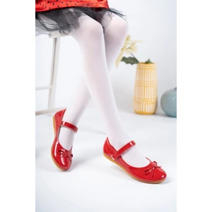 Bıyık Fiyonk Kırmızı Kız Çocuk Ayakkabı