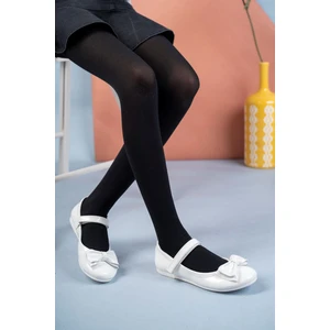 Fiyonklu Beyaz  Kız Çocuk Ayakkabı