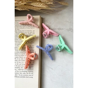  Kadın 6'lı Mini Fiyonk Mandal Toka 5 cm Soft Renkler