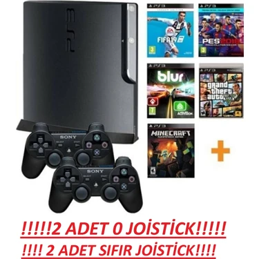 Sony Playstation 3 +Slim Kasa+ 500GB + 180 Oyun+ 2 Sıfır Joistick +1 Yıl