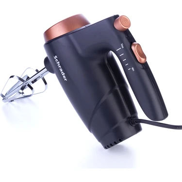 Schrader Silvermix 500W Mini El Mikseri – 3 Hız Ayarlı, Hamur Kancalı, Şık Siyah Tasarım ve