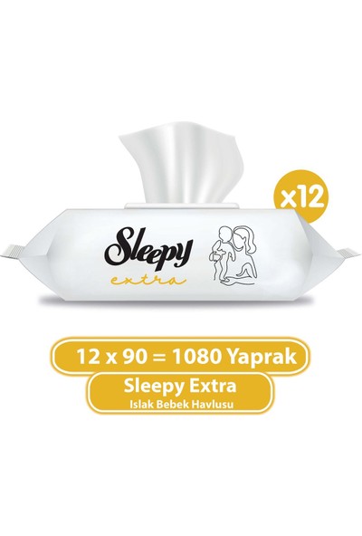 Sleepy Extra Islak Bebek Havlusu 12X90 (1080 Yaprak)
