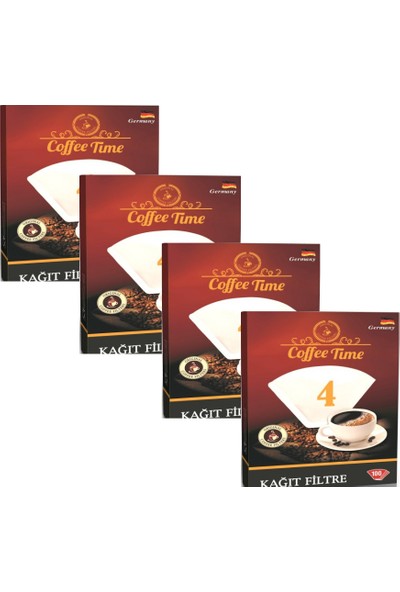 Coffee Time 4 Numara Filtre Kahve Kağıdı 4 x 100'LÜ