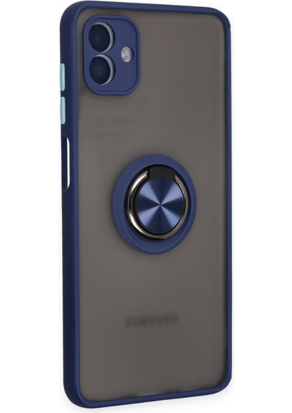 Samsung Galaxy A04 Kılıf Silikon Montreal Yüzüklü Standlı