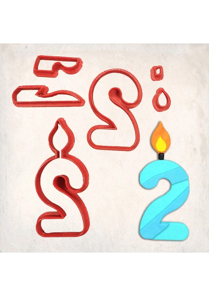 Mum Rakam 2 Detaylı Kurabiye Kalıp Seti 6 Parça