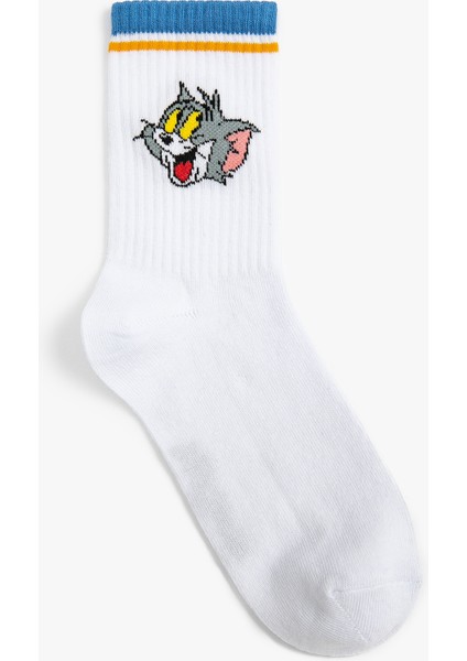 Tom ve Jerry Soket Çorap Lisanslı Işlemeli