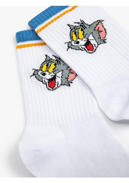 Tom ve Jerry Soket Çorap Lisanslı Işlemeli