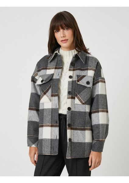 Şahika Ercümen x Koton - Oduncu Gömlek Ceket Cep Detaylı modelleri