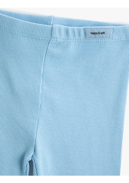 Fitilli Basic Tayt Etiket Detaylı Beli Lastikli