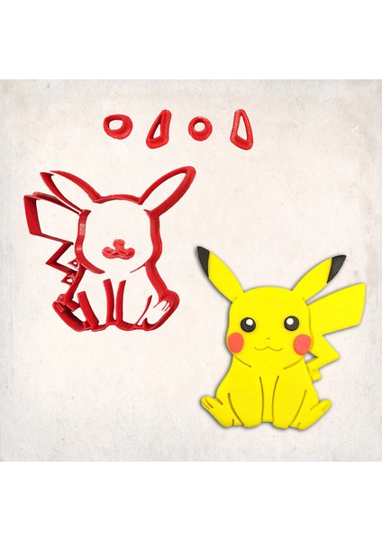 Pokemon Pikachu Detay Kurabiye Kalıp Seti 6’lı