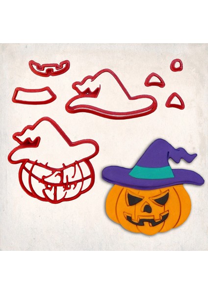 Cadı Balkabağı Detay Kurabiye Kalıp Seti 7’li