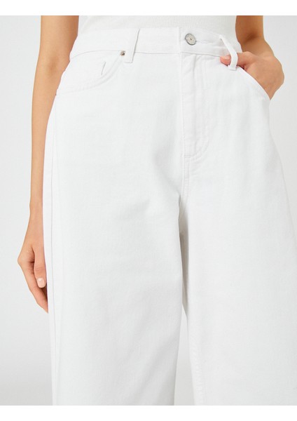 Yüksek Bel Kot Pantolon Bilek Boy Geniş Paça - Victoria Crop Jean indirimleri