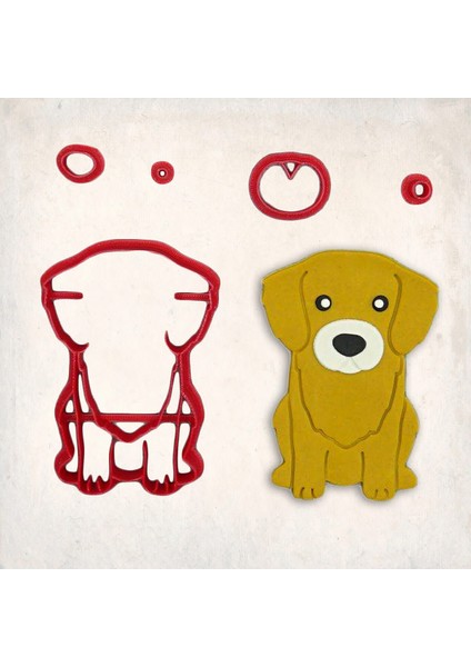 Golden Retriever Köpek Detay Kurabiye Kalıp Seti 5’li