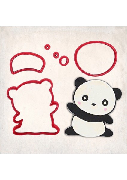 Panda Detay Kurabiye Kalıp Seti 6’lı