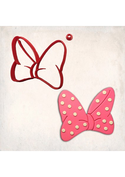 Minnie Mouse Fiyonk Detay Kurabiye Kalıp Seti 2’li