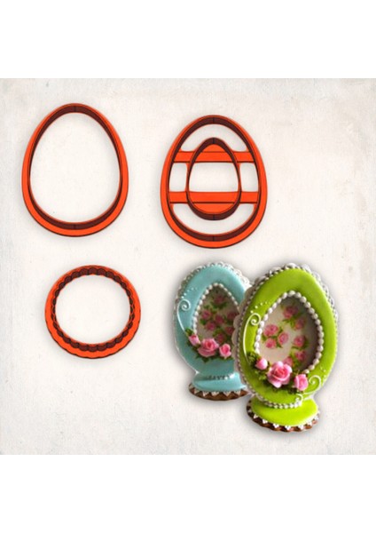 Yumurta Çerçeve Kurabiye Kalıbı Set 3’lü