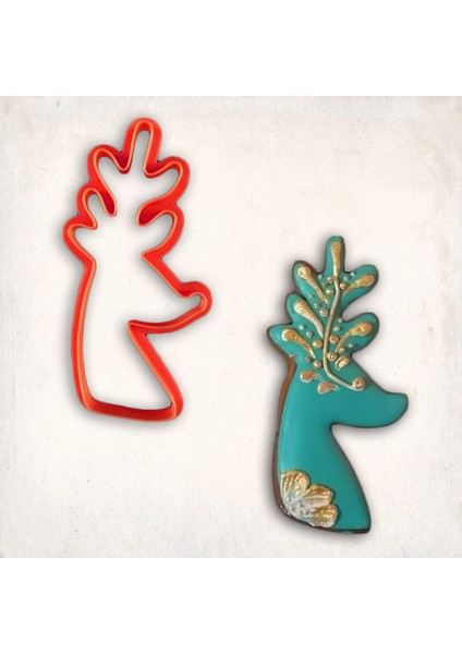 Deer Head Kurabiye Kalıbı Şekillendirici Kopat