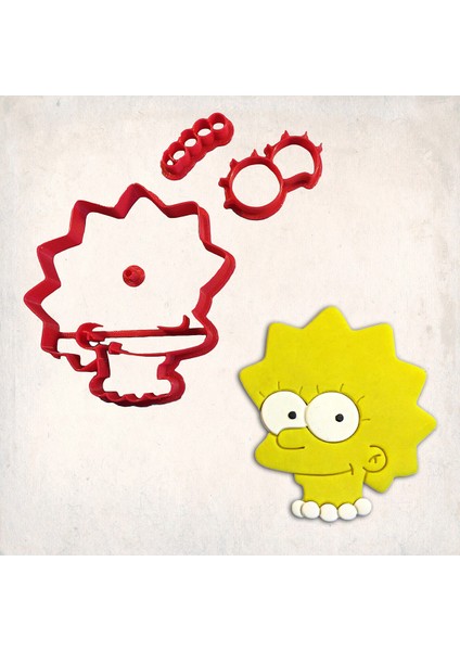 Simpsons Lisa Simpson Detay Kurabiye Kalıp Seti 4’lü