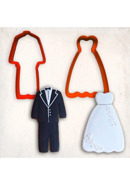 Gelin Damat Kostüm Kurabiye Kalıp Set 2’li