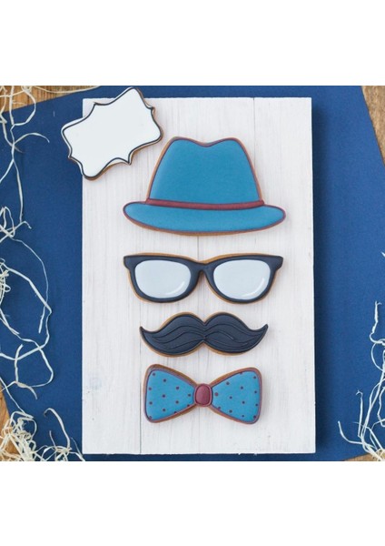 Adam Bıyıklı Kurabiye Kalıp Set 4’lü modelleri