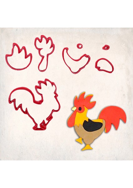 Horoz 2 Detay Kurabiye Kalıp Seti 7’li