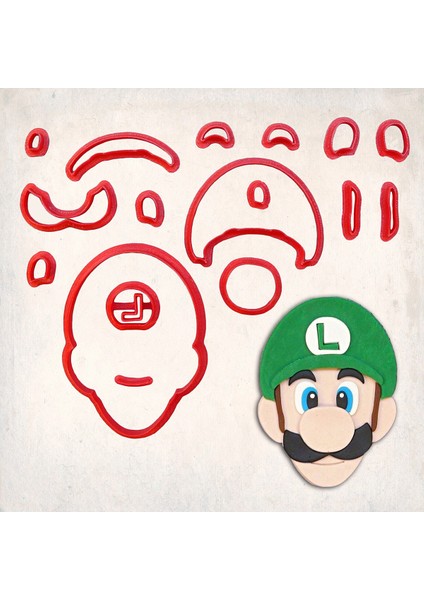 Super Mario Luigi Detay Kurabiye Kalıp Seti 17’li