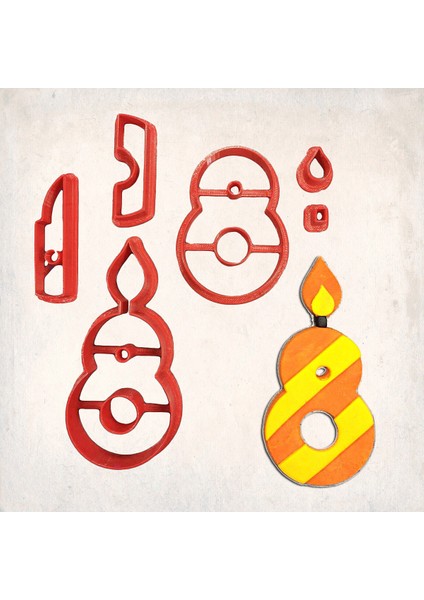 Mum Rakam 8 Detaylı Kurabiye Kalıp Seti 6 Parça