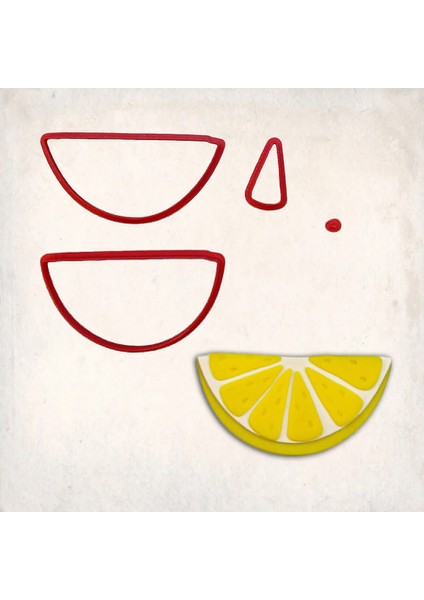 Limon Dilimli Detay Kurabiye Kalıp Seti 4’lü