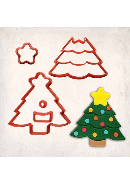 Noel Ağacı Detay Kurabiye Kalıp Seti 5’li