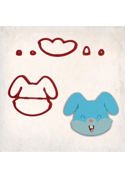 Tavsan Kafa Detay Kurabiye Kalıp Seti 6’lı