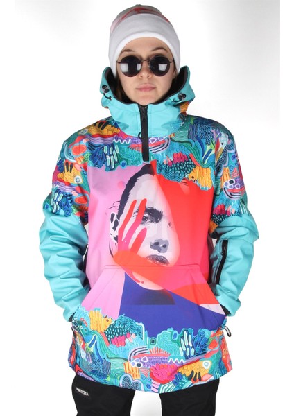 SS7957 Face In Hand Kadın Snowboard ve Kayak Montu