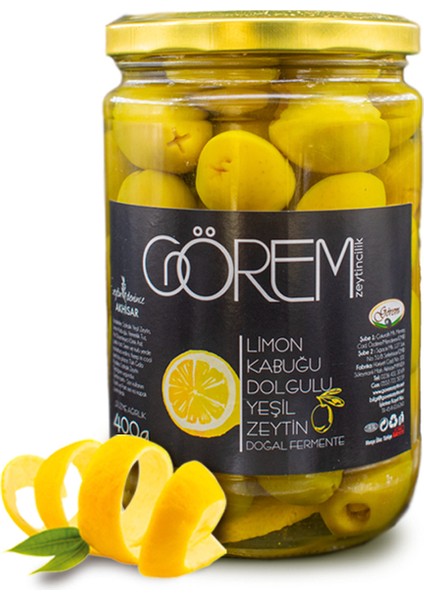 Limon Kabuğu Dolgulu Yeşil Zeytin 400 gr