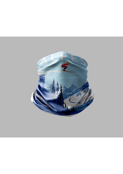 Kayak & Dağ Tasarımlı Motorcu Buff Maske Outdoor Boyunluk Unisex Bandana