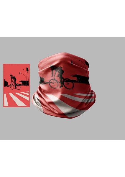 Bisiklet Tasarımlı Motorcu Buff Maske Outdoor Boyunluk Unisex Bandana